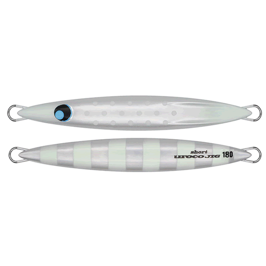 UROCO UROCO JIG SHORT SPINEGI 180g #255BG SHELL SILVER/BG DOT ZEBRA