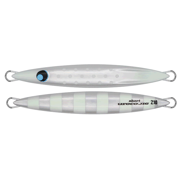 UROCO UROCO JIG SHORT SPINEGI 210g #255BG SHELL SILVER/BG DOT ZEBRA