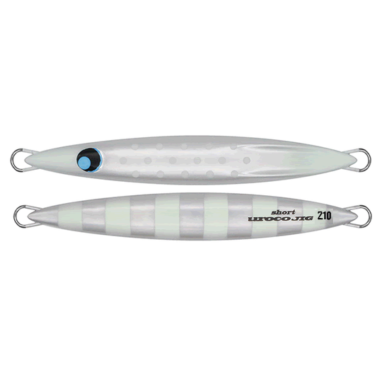 UROCO UROCO JIG SHORT SPINEGI 210g #255BG SHELL SILVER/BG DOT ZEBRA