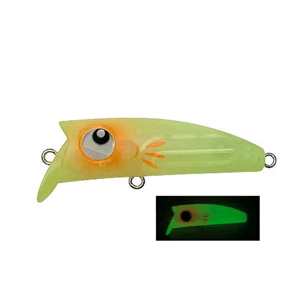 Halcyon System YUBI SUCK 40SS 40mm : 3.3g Slow Sinking M27 MATTE GLOW LEMON saltwater fishing lure