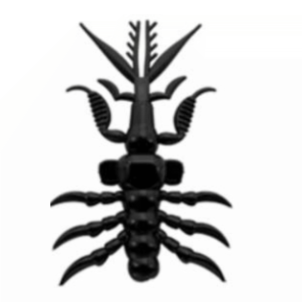 Bait Breath SKELETON SHRIMP SSP 2.7" (8 pcs/pack) #003 SOLID BLACK saltwater fishing lure