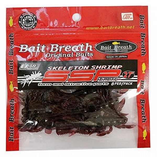 Bait Breath SKELETON SHRIMP SSP 2.7" (8 pcs/pack) #135 SOLID BLACK saltwater fishing lure — photo 2
