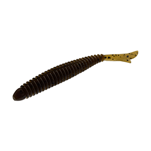 Bait Breath Fish Tail RINGER 3.5" (7 pcs/pack) #160 MUD GREEN PUMPKIN / SEED freshwater fishing lure