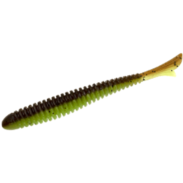 Bait Breath Fish Tail RINGER 3.5" (7 pcs/pack) #931 GR PUMPKIN / CHART (TWO-TONE) freshwater fishing lure