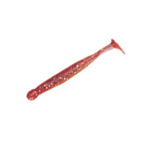 ECOGEAR GRASS MINNOW-M 2-1/2" 64mm (10 pcs/pack) 111 CLEAR GLT./RED SMALL BLACK+RED GLT.BACK