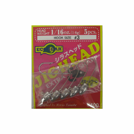 ECOGEAR SHIRASU HEAD #3 - 1/16oz (1.8g) (5 pcs/pack)