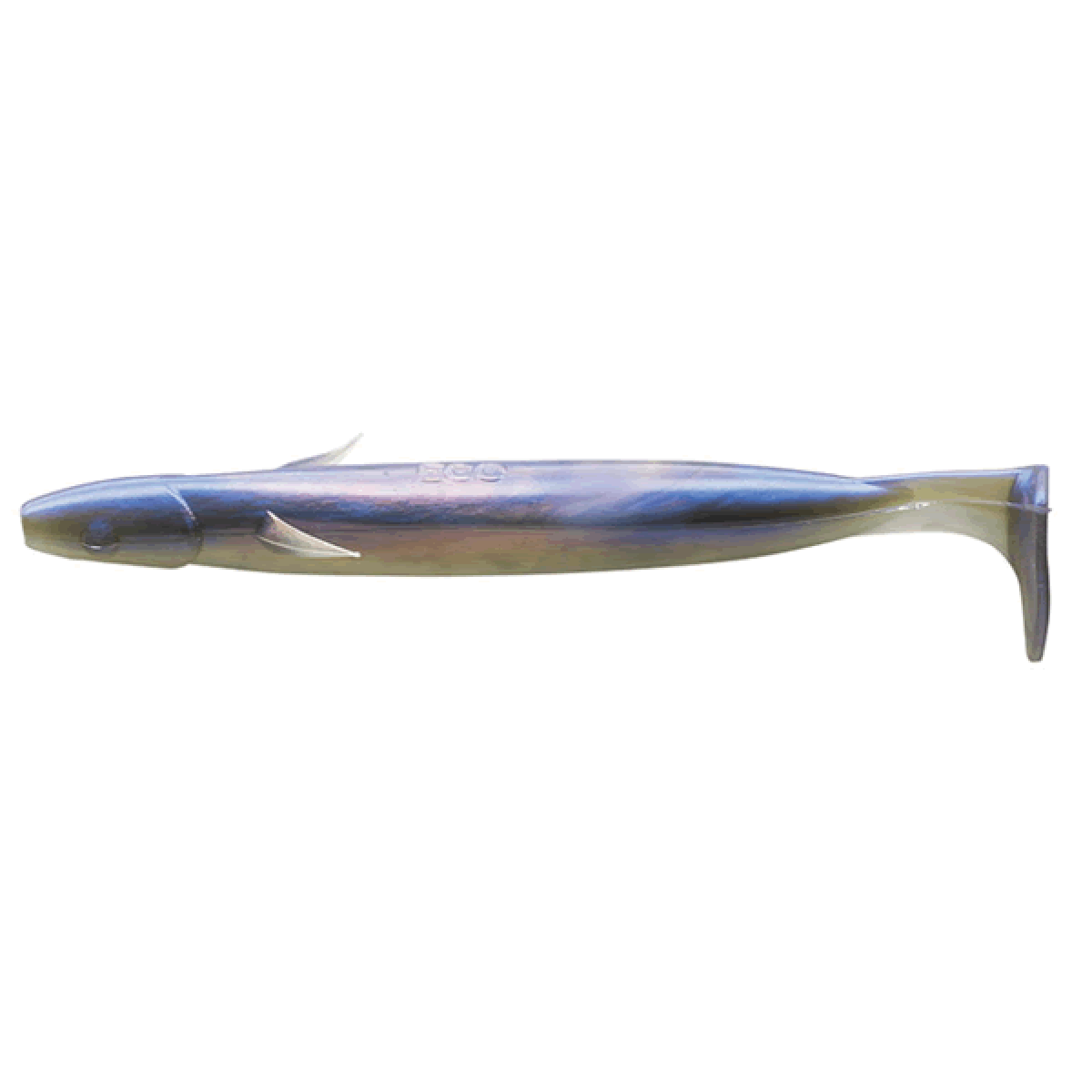 ECOGEAR POWER SHAD 4" 100mm (7 pcs/pack) 101 PEARL WHITE/BLUE PEARL BACK