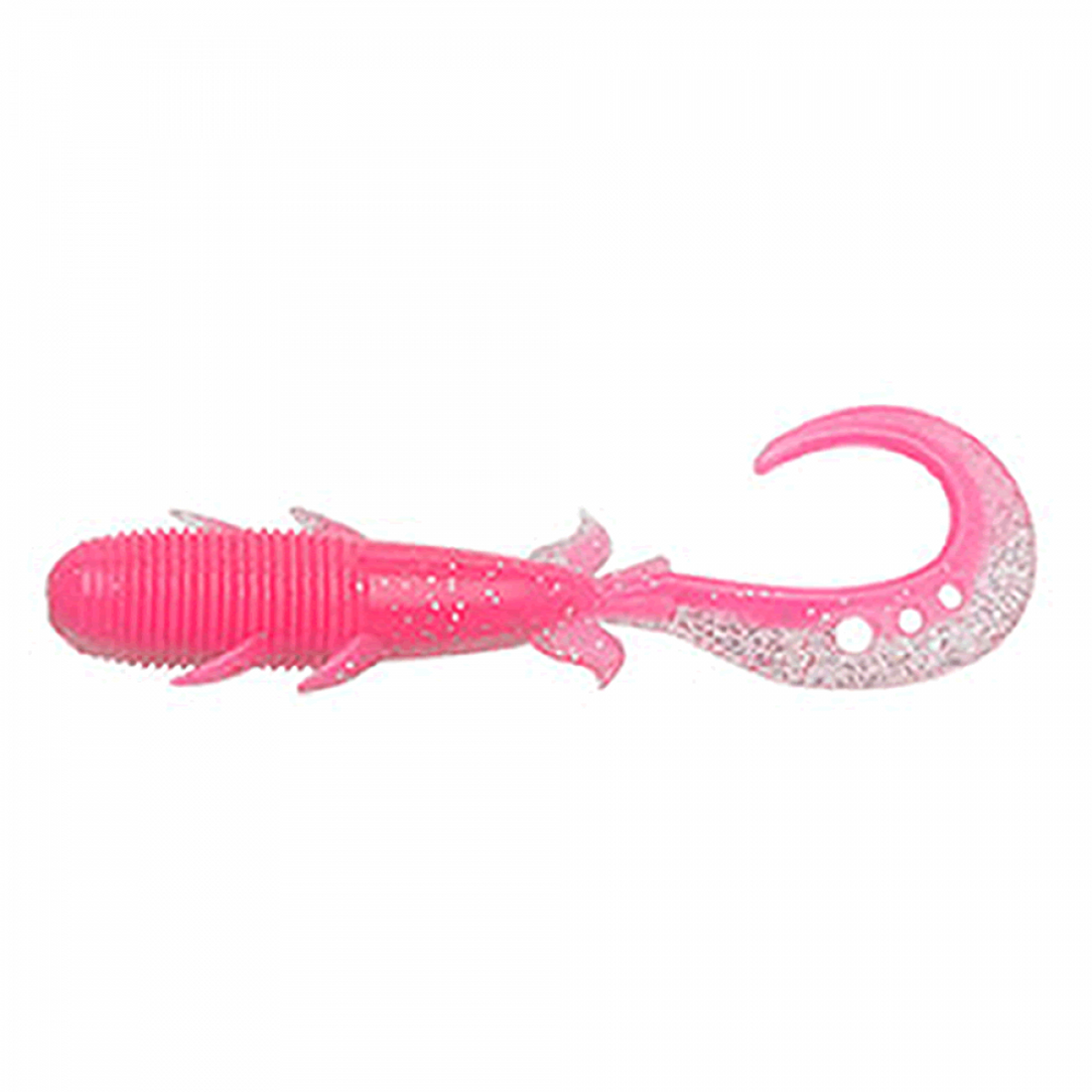 ECOGEAR KIJIHATA GRUB 4" 76mm (8 pcs/pack) 158 SUPER HOLOGRAM/PINK GLOW (LUMINOUS) saltwater fishing lure