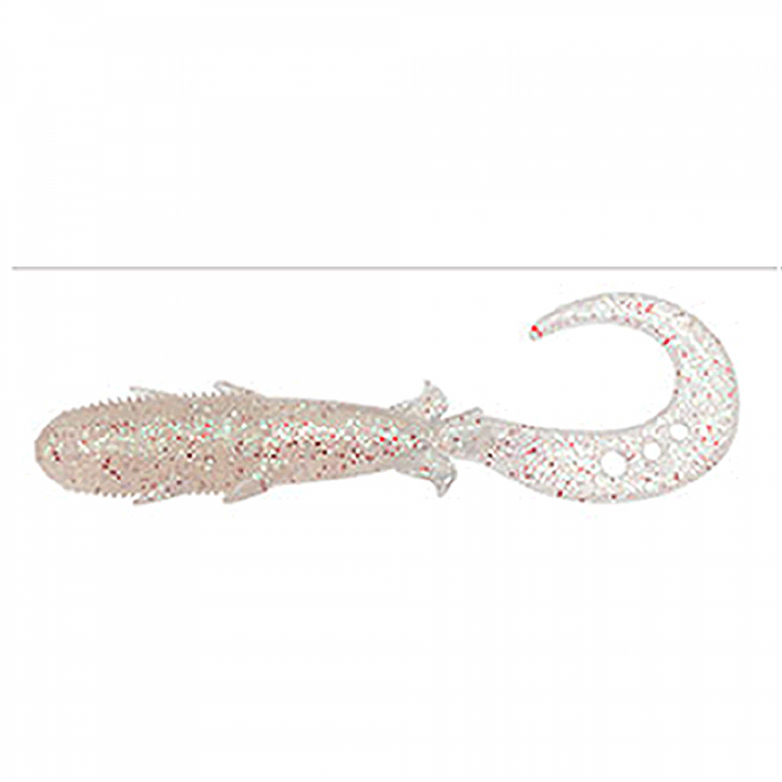 ECOGEAR KIJIHATA GRUB 4" 76mm (8 pcs/pack) 323 HOKURIKU CLEAR HOLO saltwater fishing lure