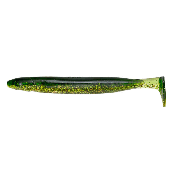 ECOGEAR POWER SHAD 4" 100mm (7 pcs/pack) 413 GLOSSY GREEN GOLD