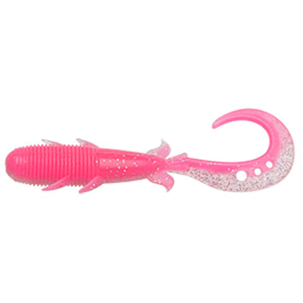 ECOGEAR KIJIHATA GRUB 3" (9 pcs/pack) 158 SUPER HOLOGRAM / PINK GLOW (LUMINOUS) saltwater fishing lure