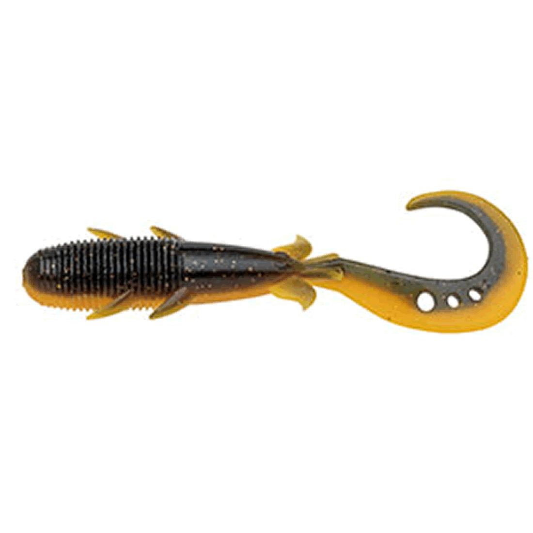 ECOGEAR KIJIHATA GRUB 4" 76mm (8 pcs/pack) 515 DARK YELLOW GUROU NEON(LUMINOUS) saltwater fishing lure