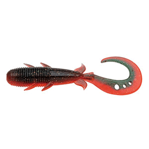 ECOGEAR KIJIHATA GRUB 4.5" 88mm (8 pcs/pack) 513 DARK GREEN ORANGE NEON