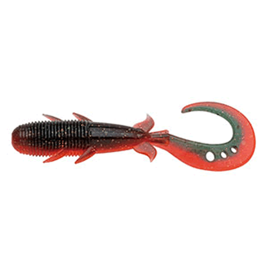 ECOGEAR KIJIHATA GRUB 4.5" 88mm (8 pcs/pack) 513 DARK GREEN ORANGE NEON
