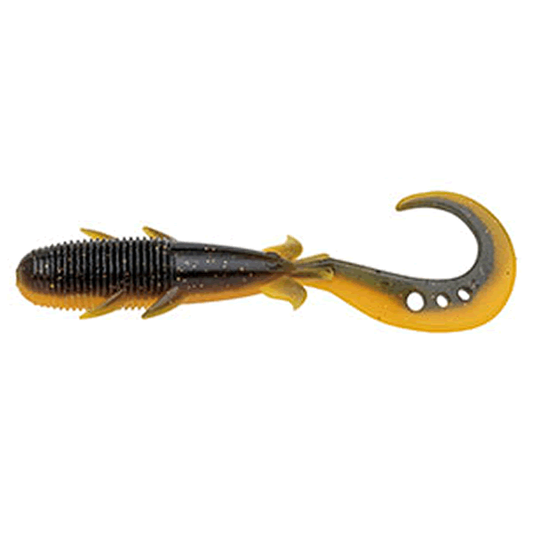 ECOGEAR KIJIHATA GRUB 4.5" 88mm (8 pcs/pack) 515 DARK YELLOW GLOW NEON (LUMINOUS)