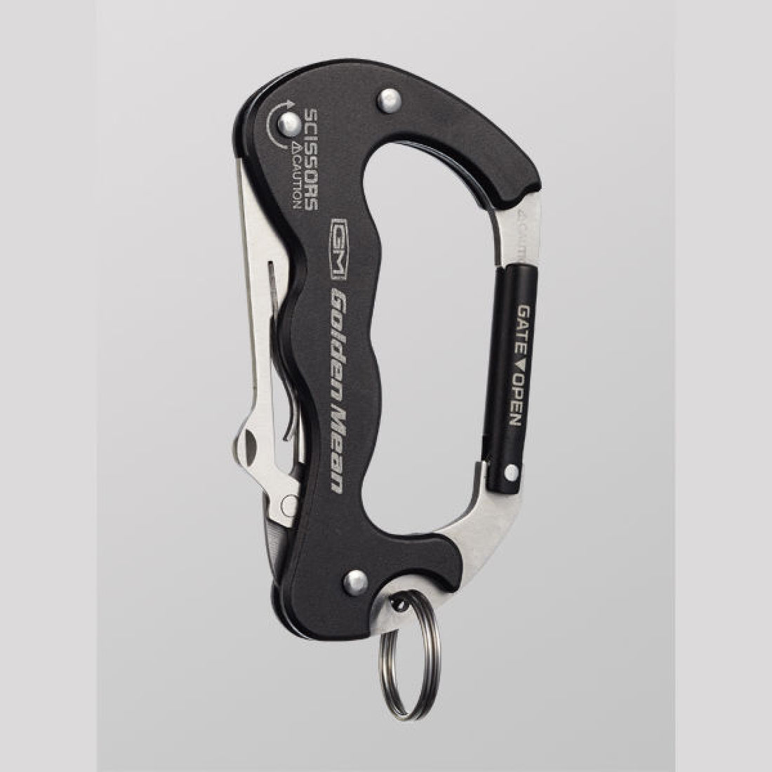 Golden Mean GM KARABINER SCISSORS H90 x W52mm : 63g #BLACK fishing accessory