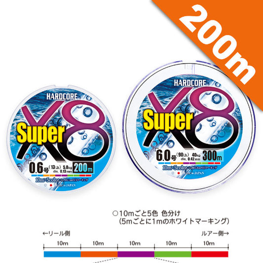DUEL HARDCORE SUPER X8 #1.5 (30 lb) - 200m H4318-5C Multi