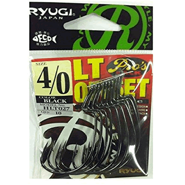 RYUGI LT OFFSET #4/0 (10 pcs/pack) BLACK fishing terminal tackle