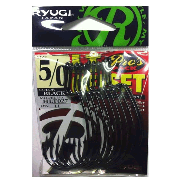 RYUGI LT OFFSET #5/0 (9 pcs/pack) BLACK fishing terminal tackle