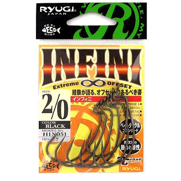 RYUGI INFINI #2/0 (7 pcs/pack) TC BLACK fishing terminal tackle