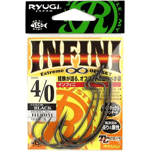 RYUGI INFINI #4/0 (5 pcs/pack) TC BLACK fishing terminal tackle