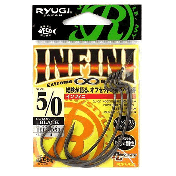 RYUGI INFINI #5/0 (4 pcs/pack) TC BLACK fishing terminal tackle