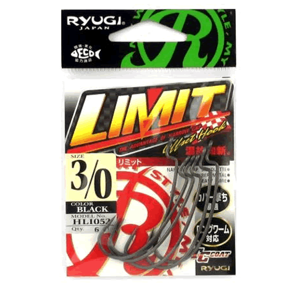 RYUGI LIMIT #3/0 (6 pcs/pack) TC BLACK fishing terminal tackle