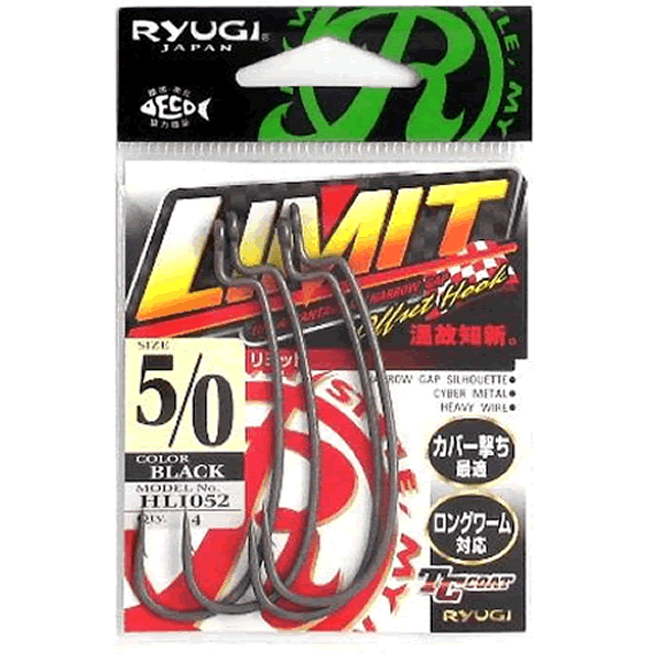 RYUGI LIMIT #5/0 (4 pcs/pack) TC BLACK fishing terminal tackle