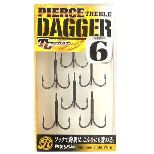 RYUGI PIERCE TREBLE DAGGER #6 (6 pcs/pack) TC BLACK