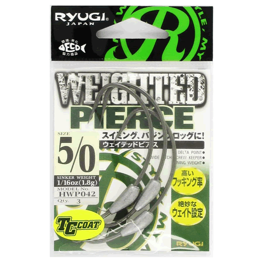 RYUGI WEIGHTED PIERCE #5/0 : 1/16oz (1.8g) (3 pcs/pack) TC BLACK