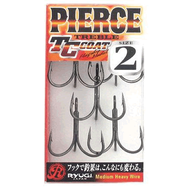 RYUGI PIERCE TREBLE #2 (5 pcs/pack) TC BLACK fishing terminal tackle