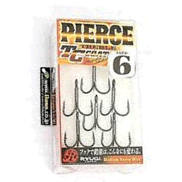 RYUGI PIERCE TREBLE #6 (6 pcs/pack) TC BLACK fishing terminal tackle