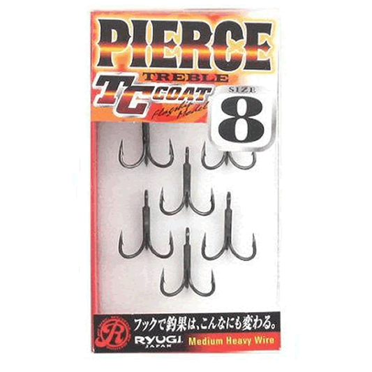 RYUGI PIERCE TREBLE #8 (6 pcs/pack) TC BLACK