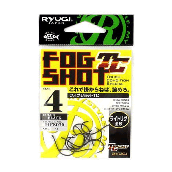 RYUGI FOG SHOT TC #4 (9 pcs/pack) TC BLACK fishing terminal tackle