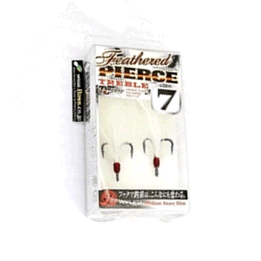 RYUGI FEATHERED PIERCE TREBLE #7 (2 pcs/pack) WHITE