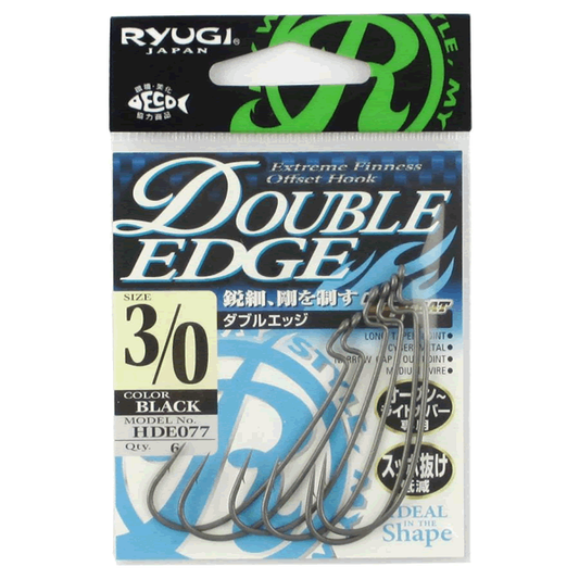 RYUGI DOUBLE EDGE #3/0 (6 pcs/pack) TC BLACK