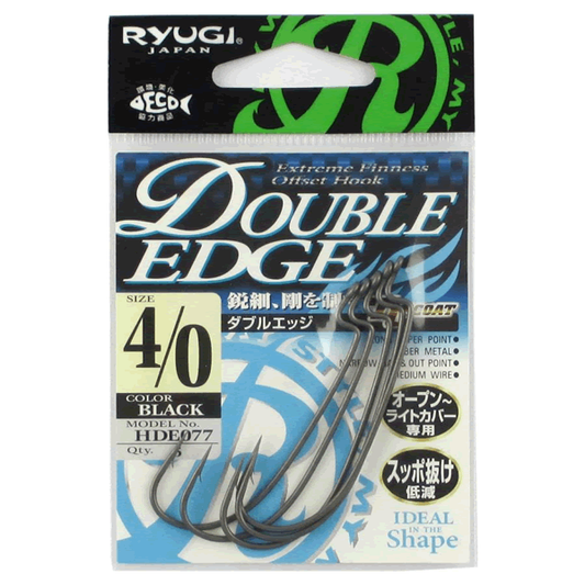 RYUGI DOUBLE EDGE #4/0 (5 pcs/pack) TC BLACK
