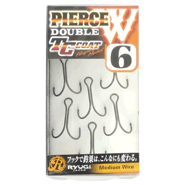 RYUGI PIERCE DOUBLE #6 (6 pcs/pack) TC BLACK fishing terminal tackle