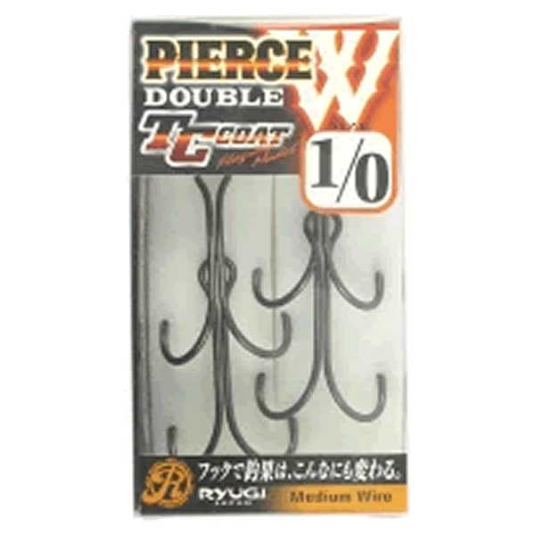 RYUGI PIERCE DOUBLE #1/0 (4 pcs/pack) TC BLACK fishing terminal tackle