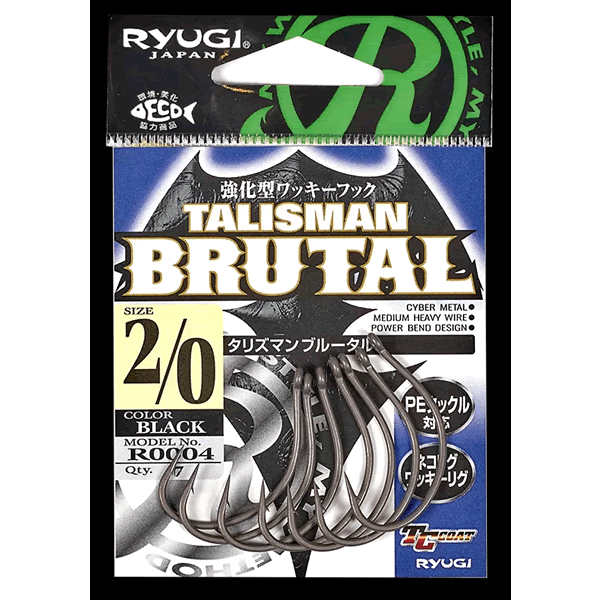 RYUGI TALISMAN BRUTAL #2/0 (7 pcs/pack) TC BLACK fishing terminal tackle