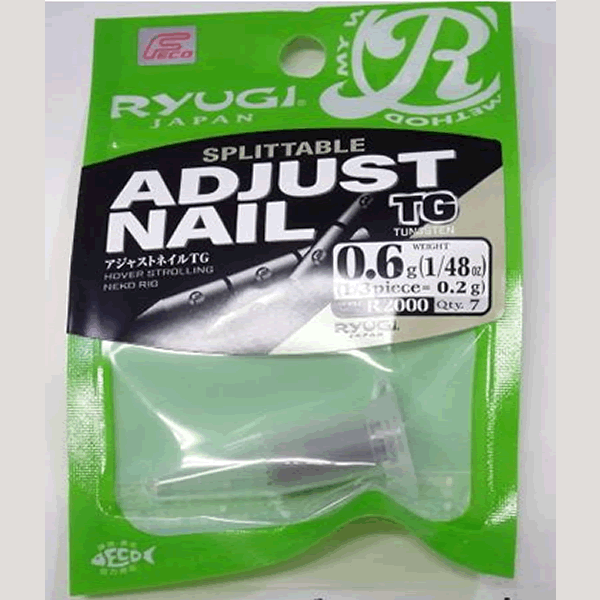 RYUGI ADJUST NAIL TG 1/48oz(0.6g) (7 pcs/pack) fishing terminal tackle