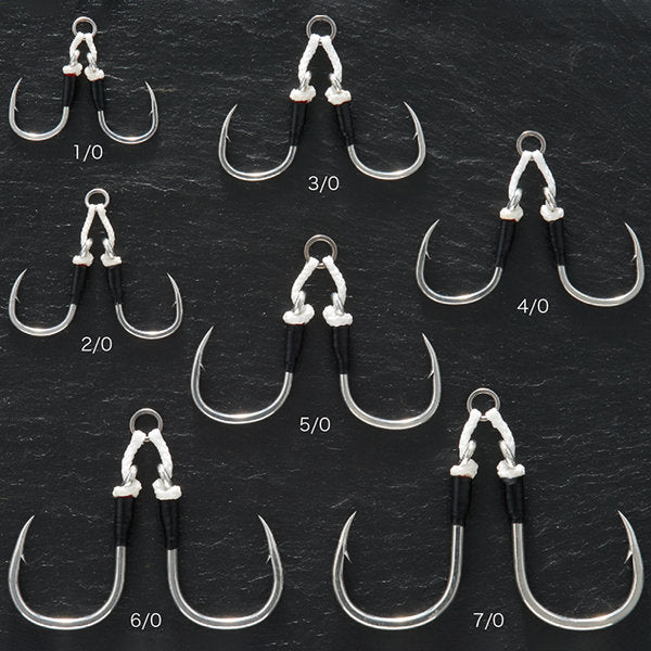 Shout! SHORT DOUBLE KUDAKO #5/0 (8.5g) (2 pcs/pack) 359SD SILVER fishing terminal tackle