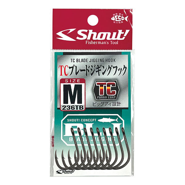 Shout! TC BLADE JIGGING HOOK M (9 pcs/pack) 236TB TC BLACK fishing terminal tackle