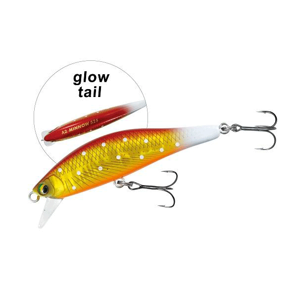 YAMANAMI A2 MINNOW 52S 52mm : 4.7g MYL01 15 RED GOLD GLOW TAIL freshwater fishing lure