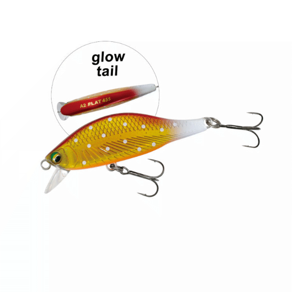 YAMANAMI A2 FLAT 45S 45mm : 4.2g MYL02 15 RED GOLD GLOW TAIL freshwater fishing lure