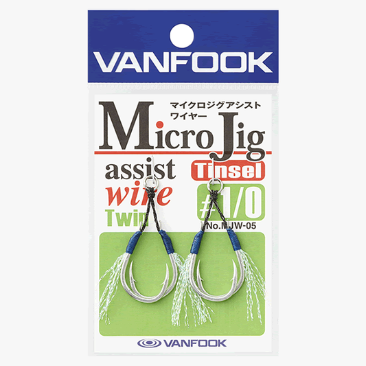 VANFOOK MJW-05 MICRO JIG ASSIST WIRE TWIN #1/0 (2 pcs/pack ) SILVER
