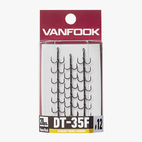 VANFOOK DT-35F STREAM TREBLE MEDIUM #12 (20 pcs/pack) FLUORINE BLACK