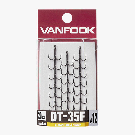 VANFOOK DT-35F STREAM TREBLE MEDIUM #12 (20 pcs/pack) FLUORINE BLACK