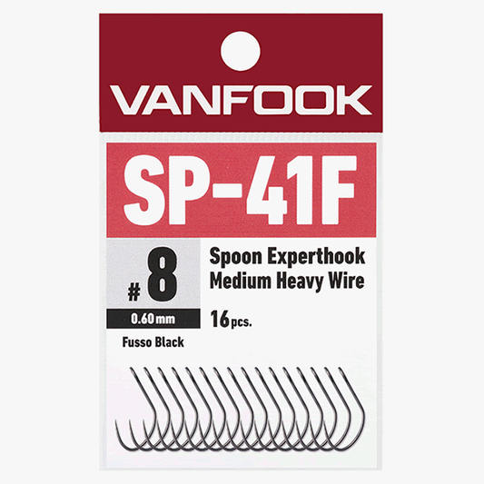 VANFOOK SP-41F SPOON EXPERTHOOK MEDIUM HEAVY WIRE #6 (16 pcs/pack ) FLUORINE BLACK