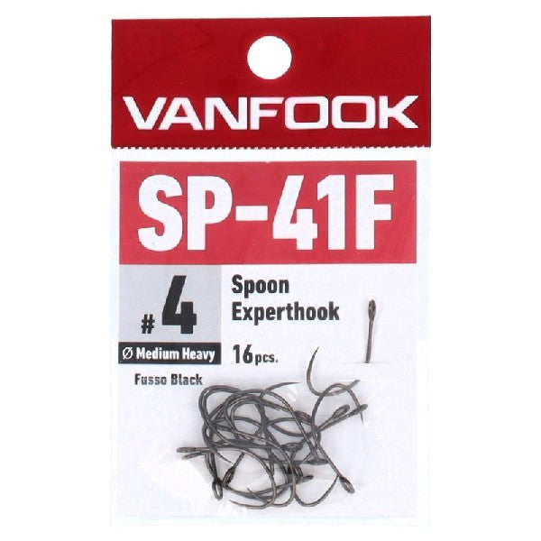 VANFOOK SP-41F SPOON EXPERTHOOK MEDIUM HEAVY WIRE #4 (16 pcs/pack) FUSSO BLACK